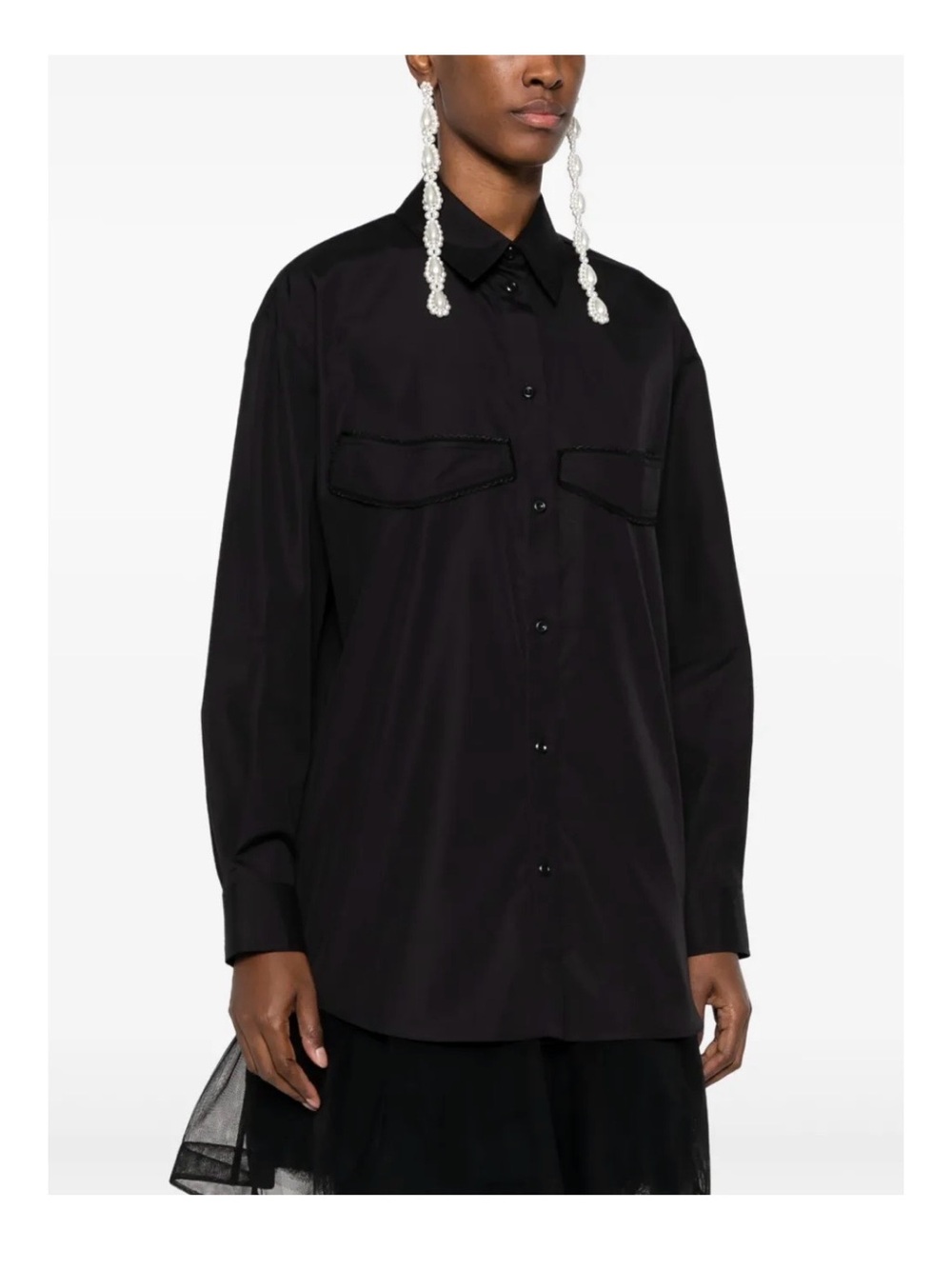 NWOT! Simone Rocha appliqué-detail side button-fastening shirt Size UK 4 (XXS)